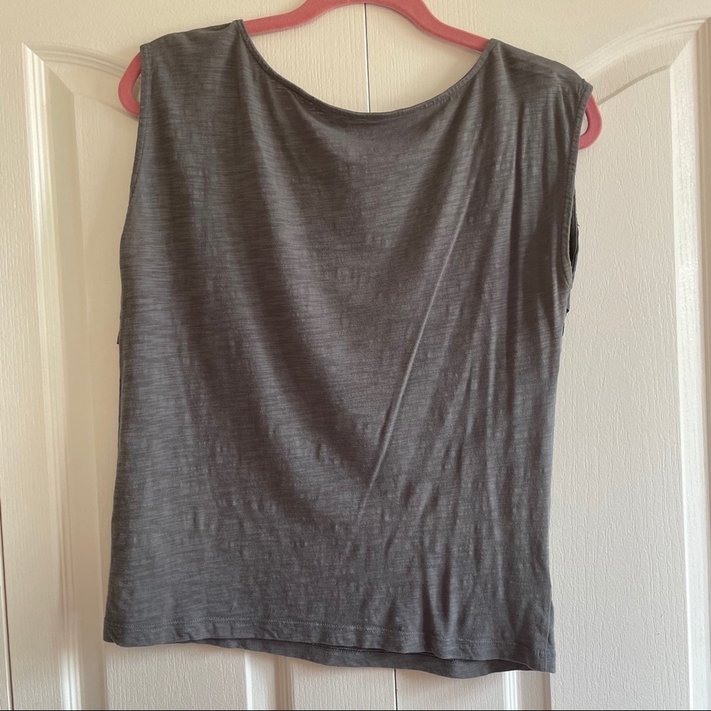 Gray Ruffle Loft Top - Picture 2 of 3